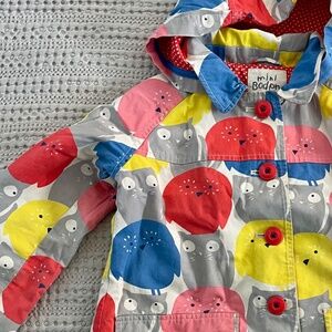 Mini Boden Girls' Owl and Kitty Overcoat Size 6-7 YRS